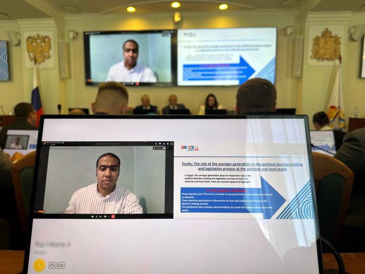 Representing Egypt within BRICS... Ghazaly Speaks at the BRICS Young Legislators Forum in Russia
